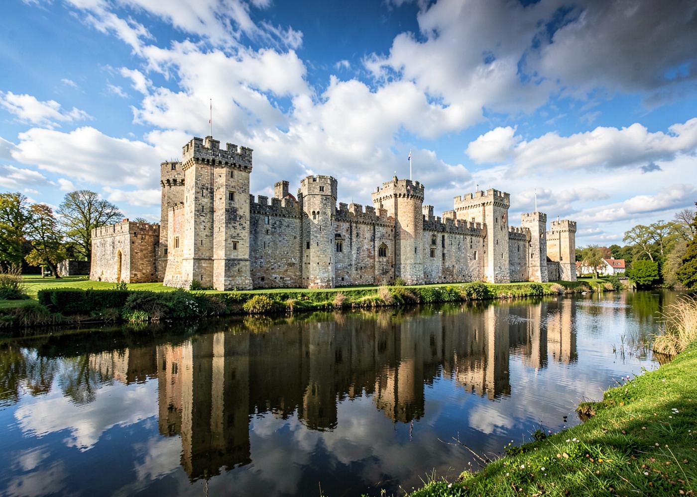 Castelo de Warwick refletido no rio